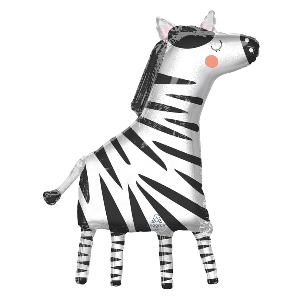 Get Wild Zebra Foil Balloon 36" - bubblegum market