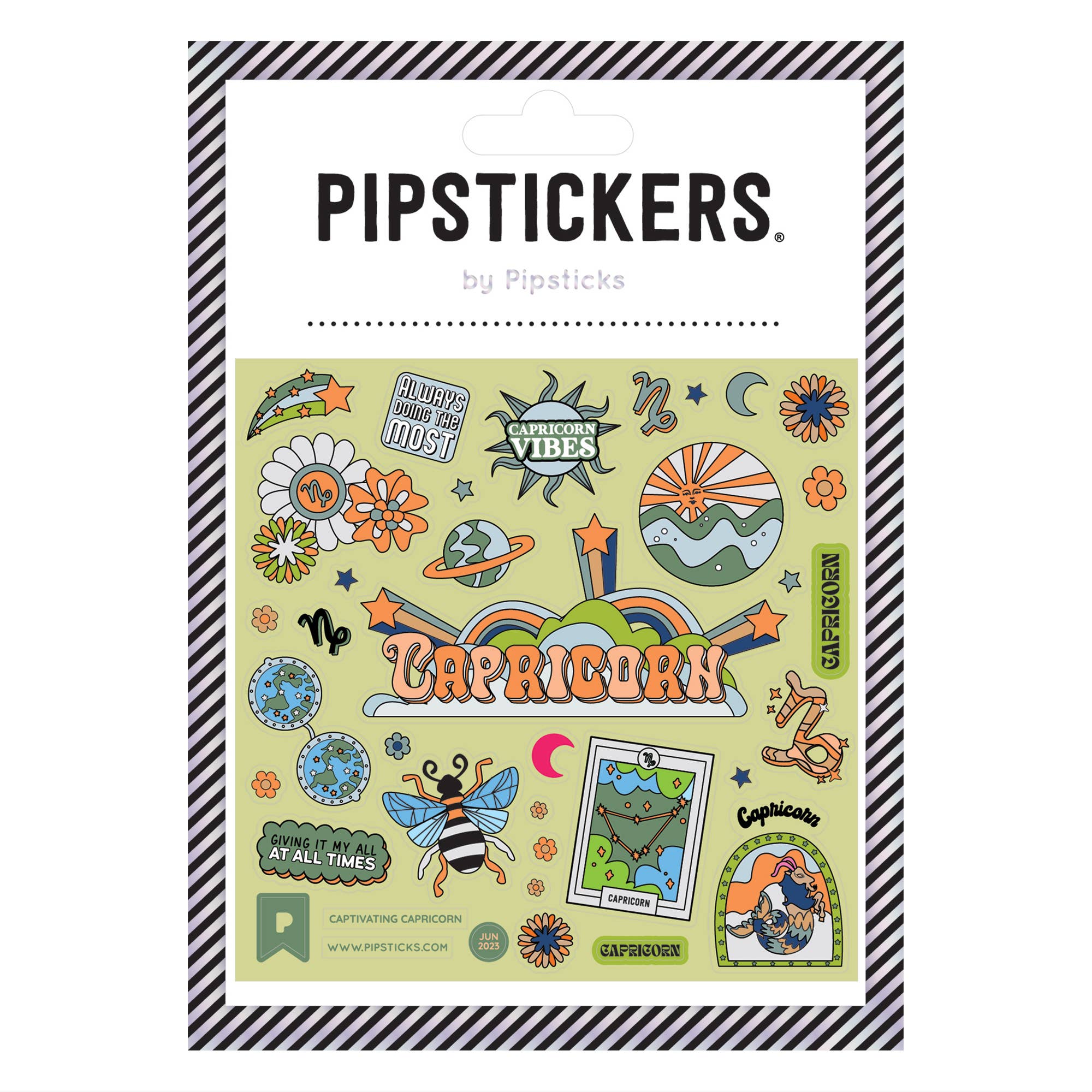 Glow - in - the - Dark Captivating Capricorn Stickers - bubblegum market