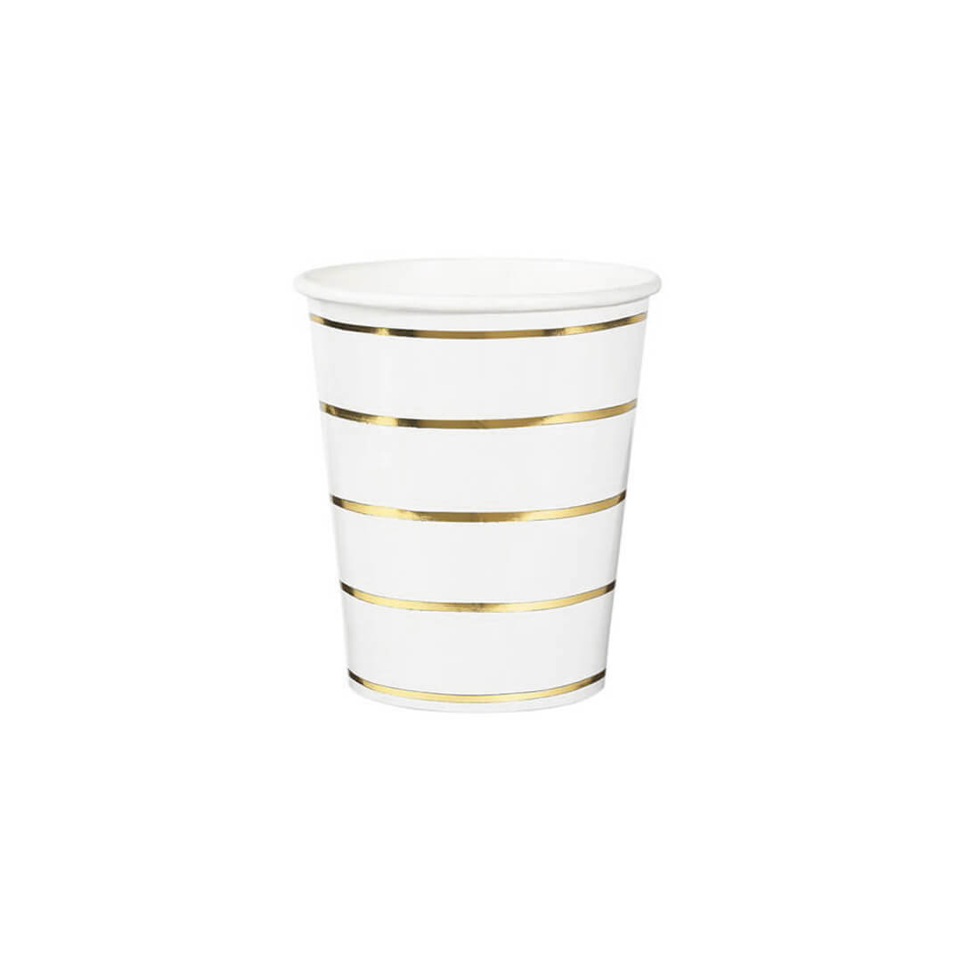 Gold Frenchie Striped Cups - bubblegum market