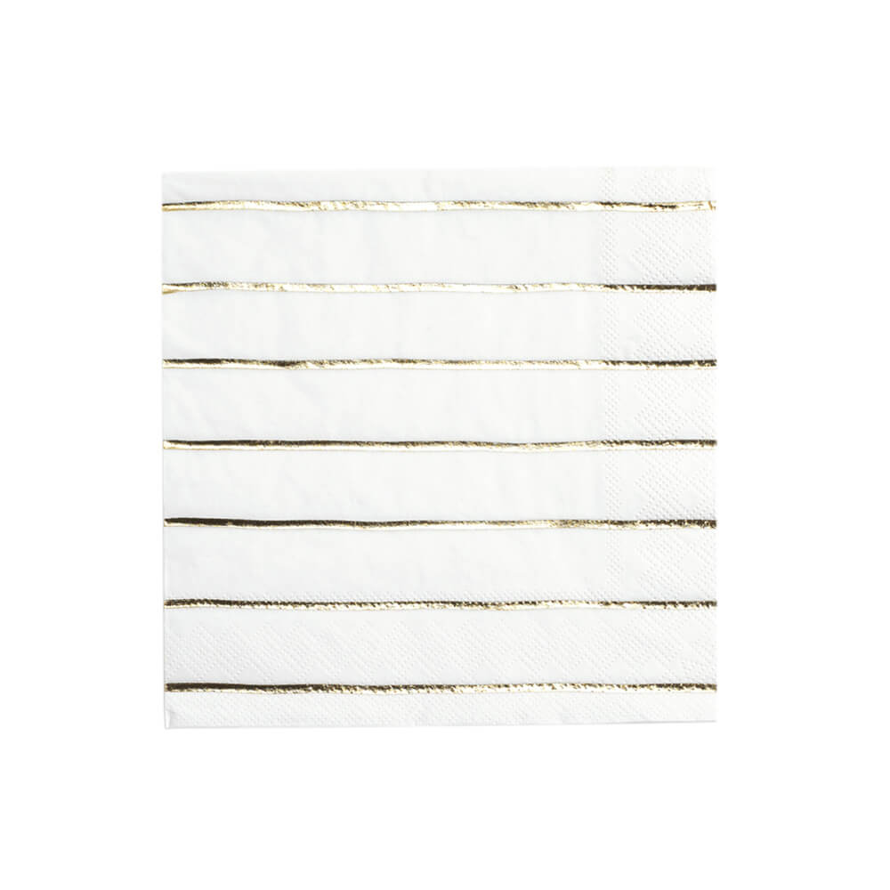 Gold Frenchie Striped Large Napkins - bubblegum market