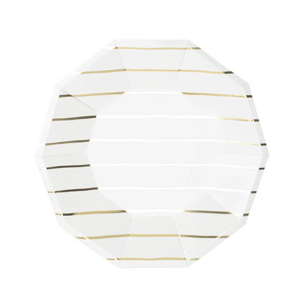 Gold Frenchie Striped Petite Plates 7.5" - bubblegum market