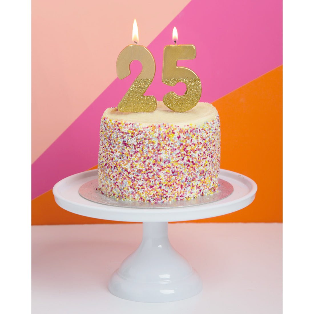 Gold Glitter Number Candle - bubblegum market