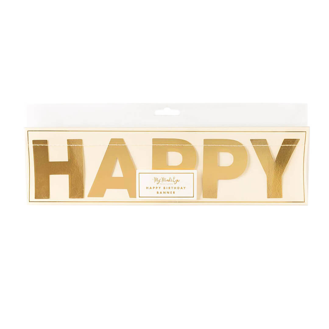 Gold Happy Birthday Banner - bubblegum market