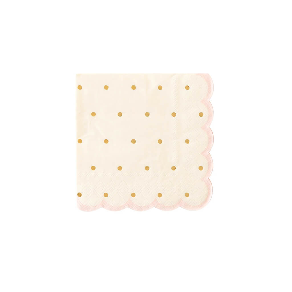 Gold Polka Dot Princess Cocktail Napkins - bubblegum market