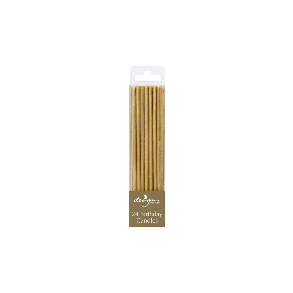 Gold Shimmer Skinny Birthday Candles - bubblegum market