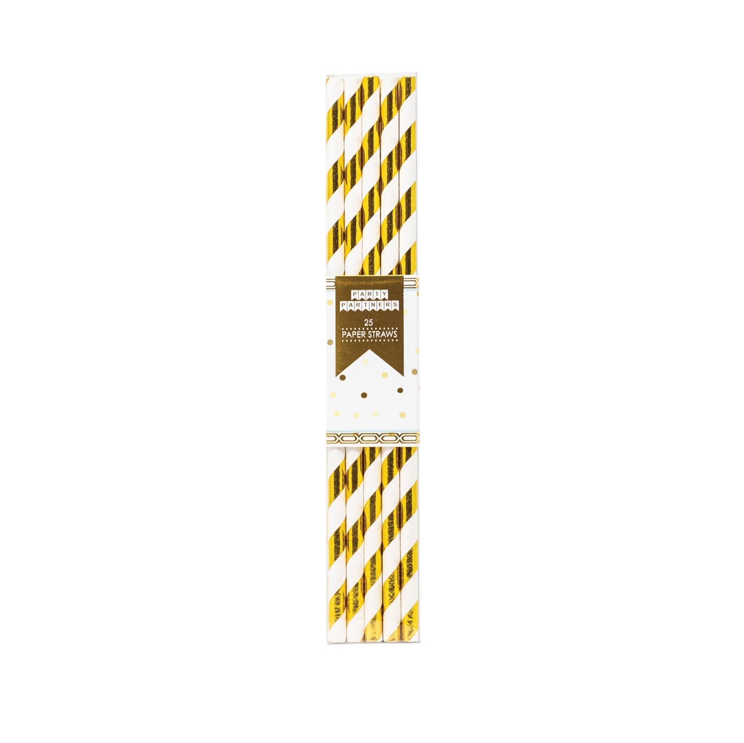 Gold Striped Paper Straws - bubblegum market