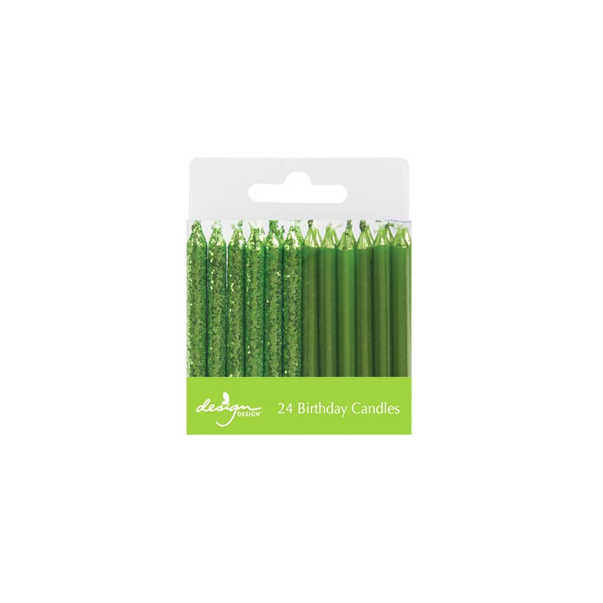 Green Shimmer Birthday Candles - bubblegum market