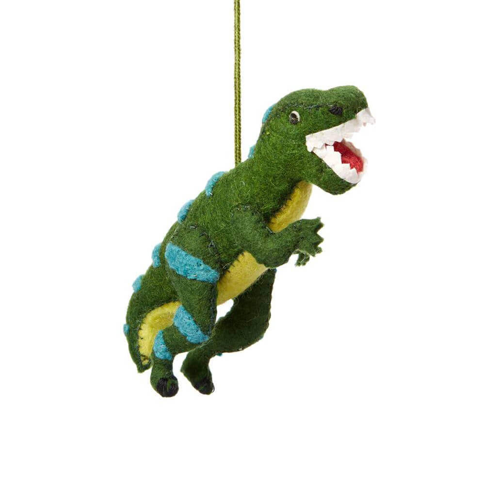 Green T - Rex Felt Ornament - bubblegum market
