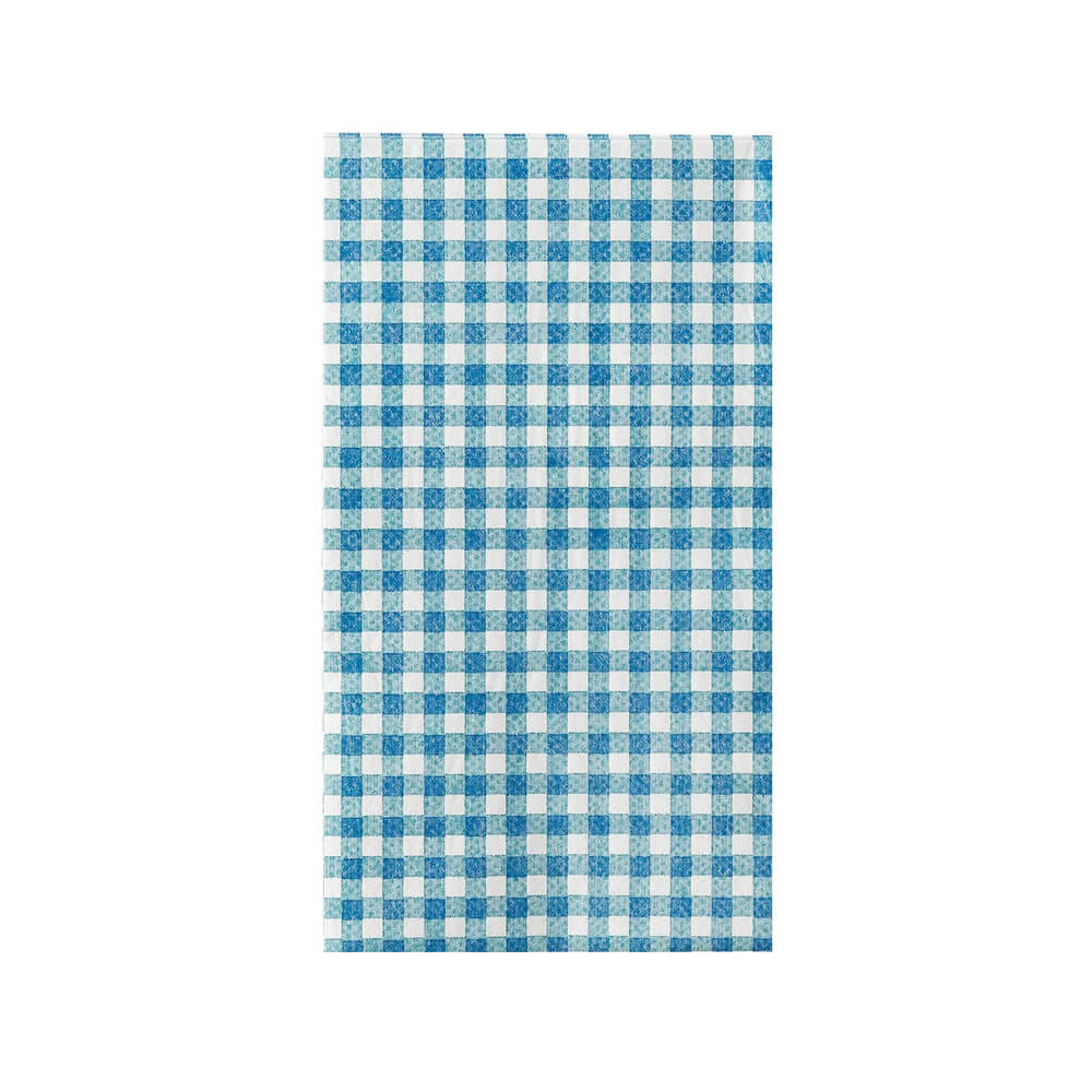 Hamptons Navy Gingham Paper Guest Towel Napkins - bubblegum market