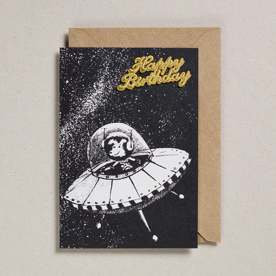 Happy Birthday Spaceship Dog - bubblegum market