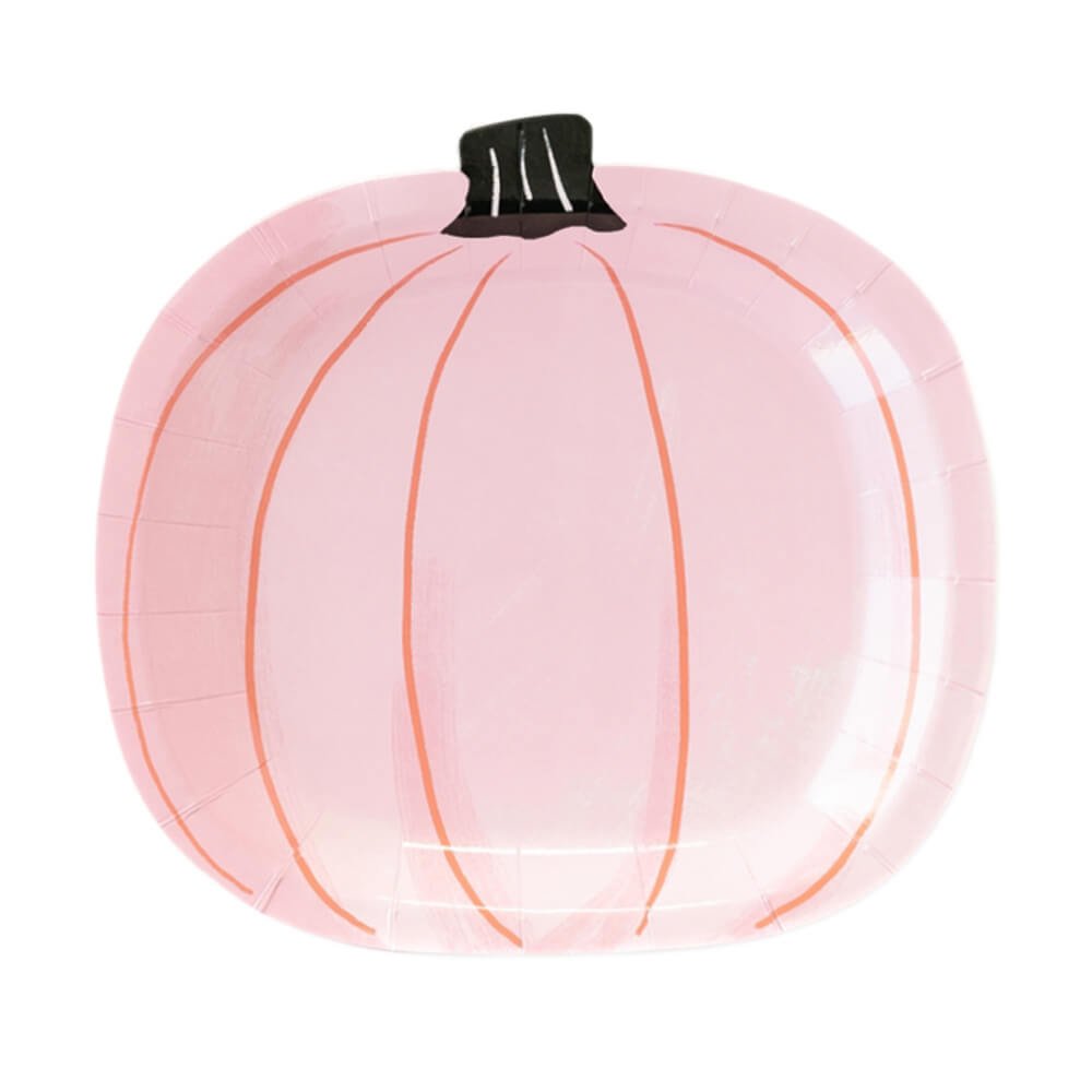 Happy Haunting Pink Halloween Pumpkin Shaped Plates 7" - bubblegum market