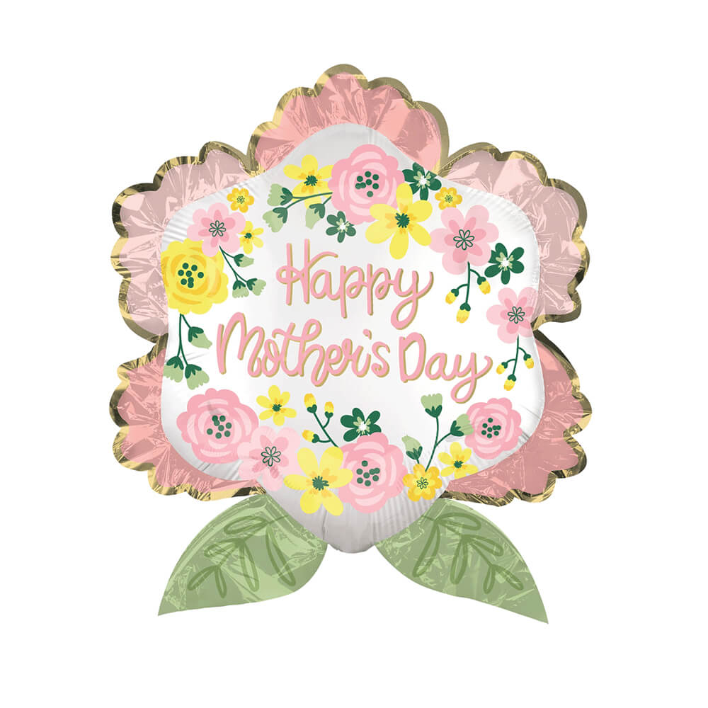 Happy Mother's Day Flower Foil Balloon 27" - bubblegum market