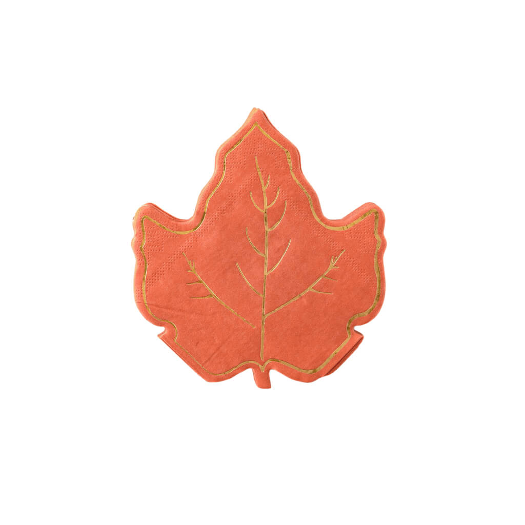 Harvest / Thanksgiving Maple Leaf Cocktail Napkin - bubblegum market