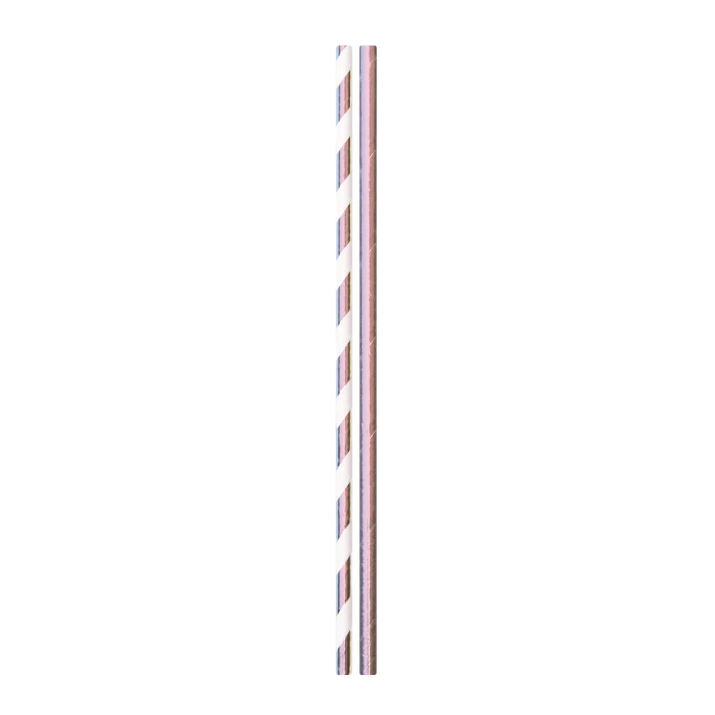Holographic Foil Solid & Stripes Paper Party Straws - bubblegum market
