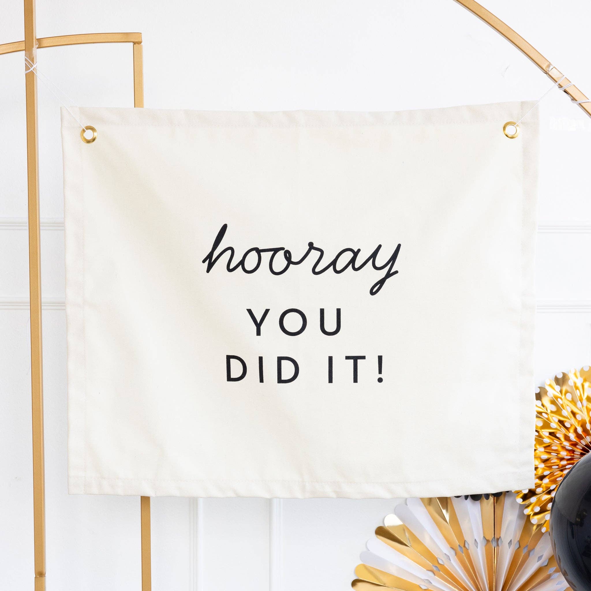Hooray Canvas Banner - bubblegum market