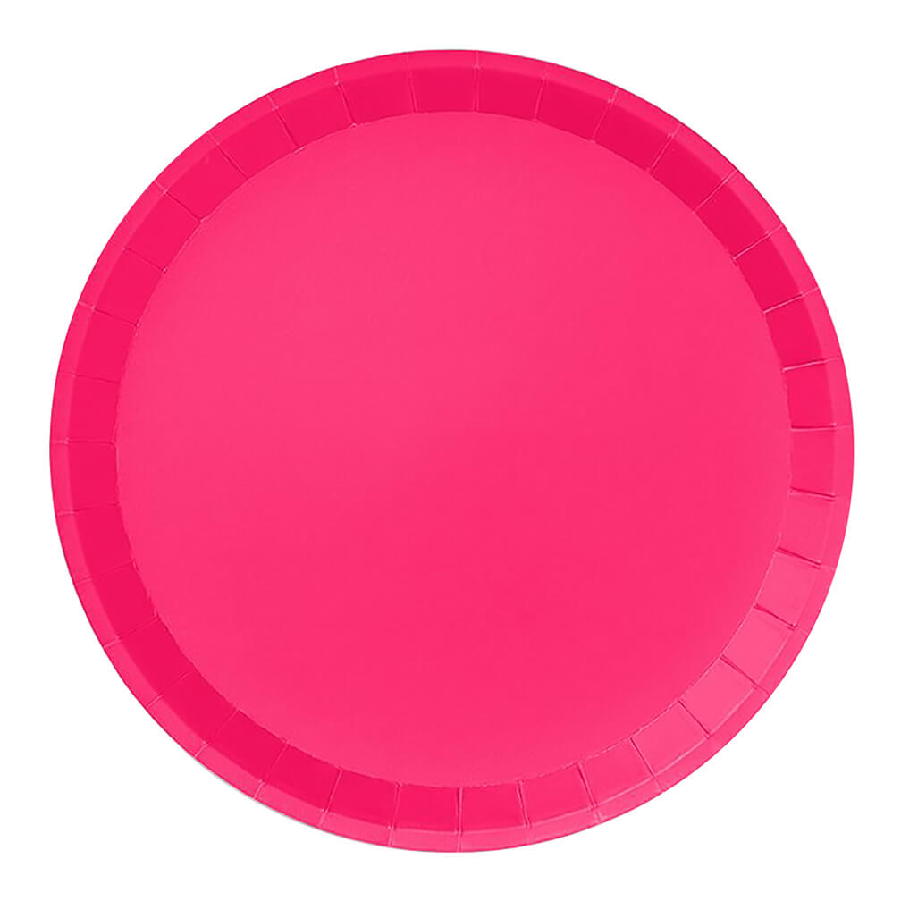 Hot Pink Classic Large Paper Party Plates 9.25" - bubblegum market
