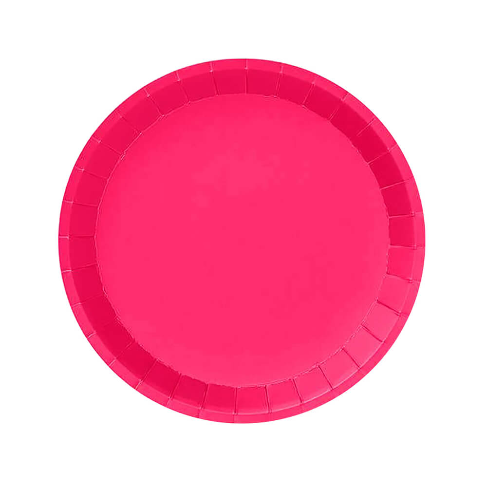 Hot Pink Classic Paper Party Small Plates 7.25" - bubblegum market