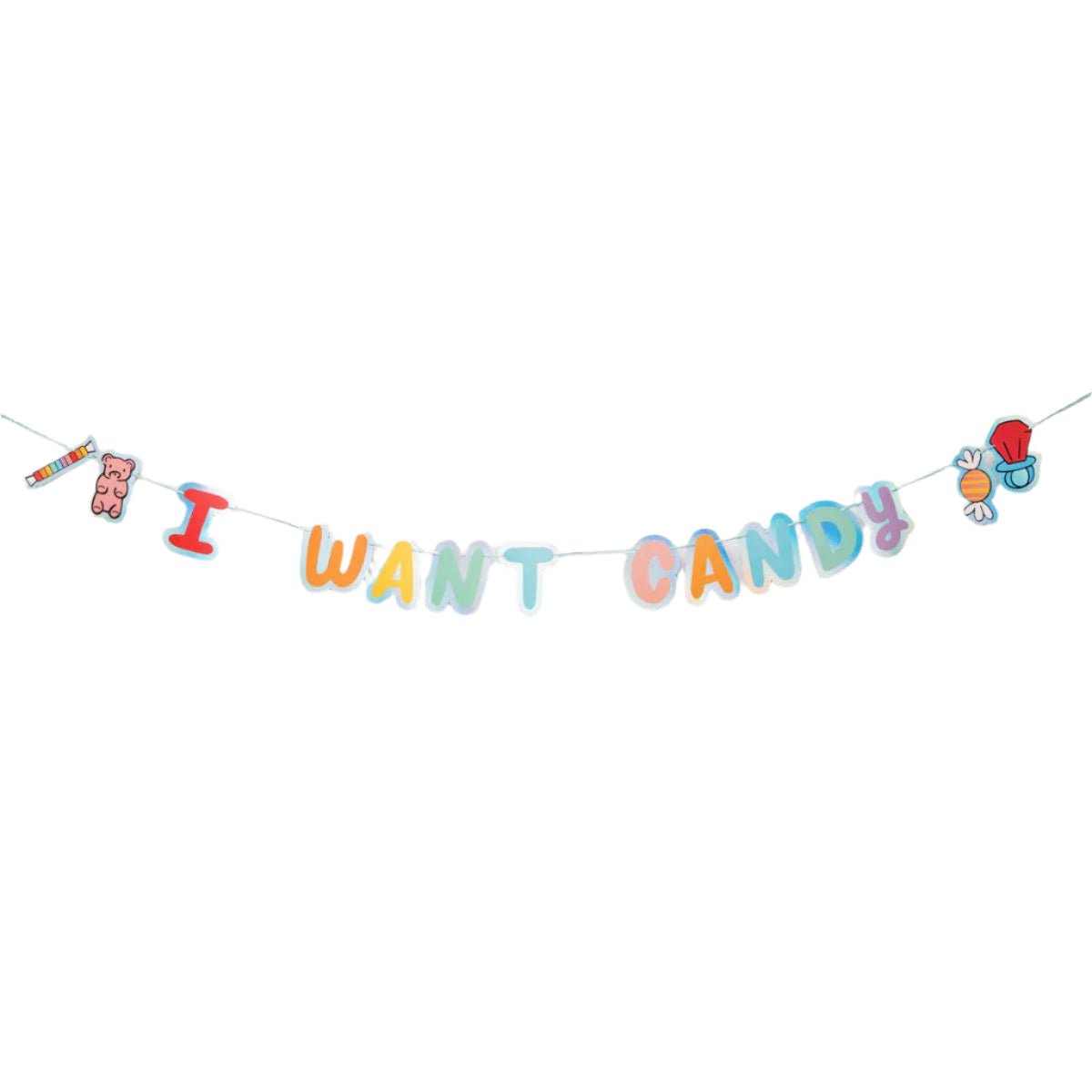 I Want Candy Party Banner - bubblegum market