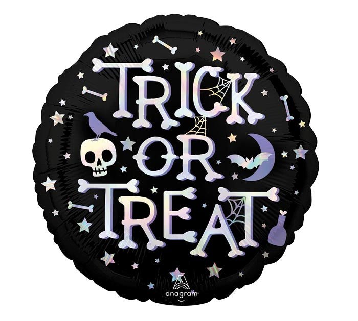 Iridescent Trick or Treat Foil Balloon 18" - bubblegum market