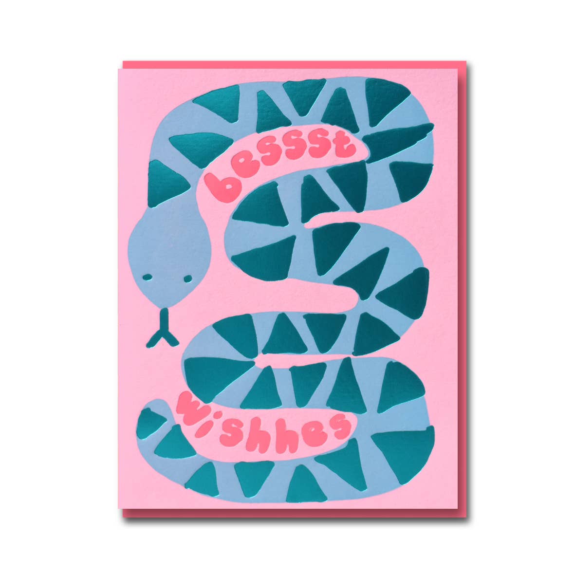 Joyful Snake "Bessst Wishhes" Greeting Card - bubblegum market