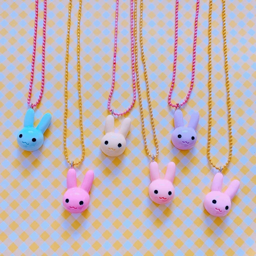 Kids Colored Bunny Necklace - bubblegum market