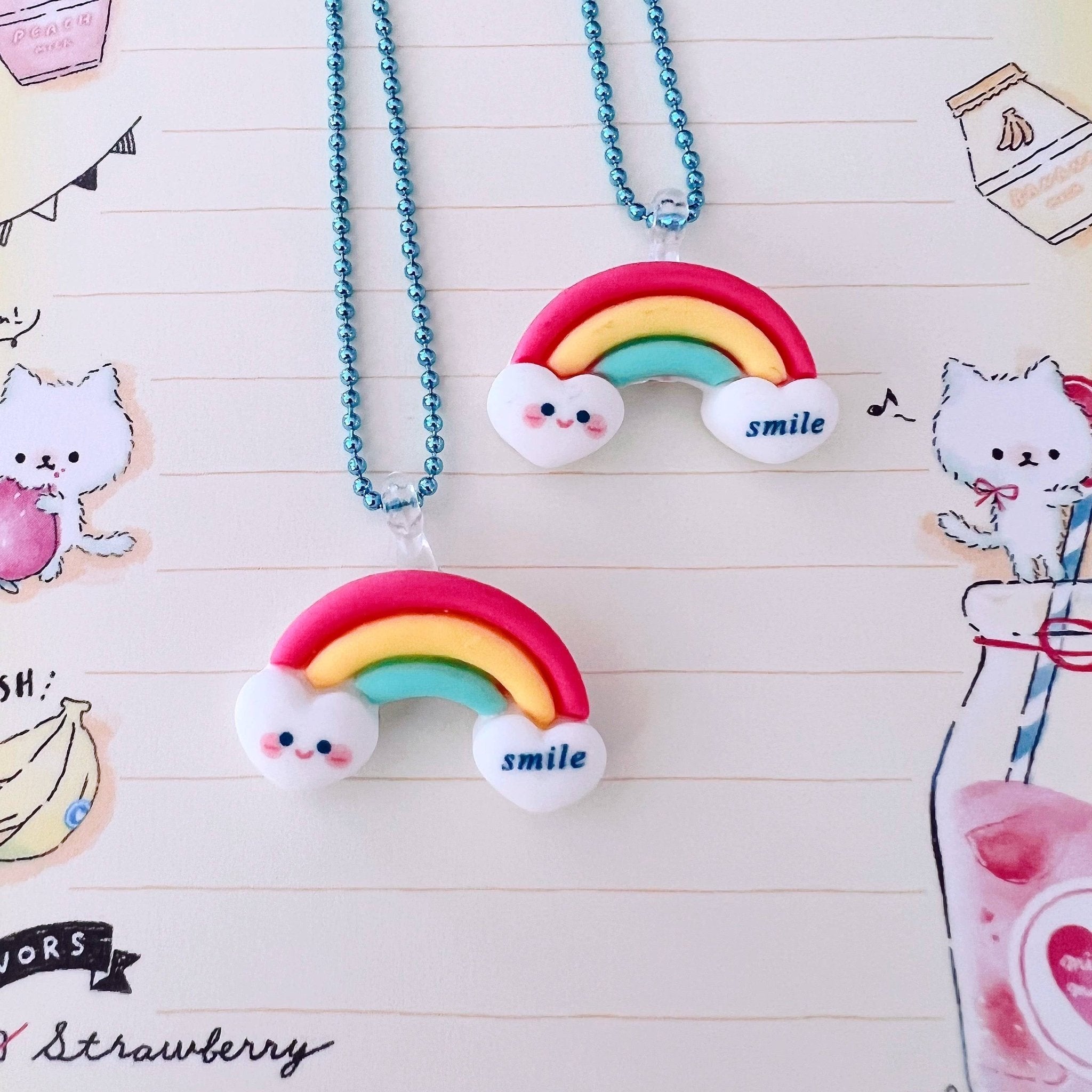 Kids Happy Rainbow Necklace - bubblegum market