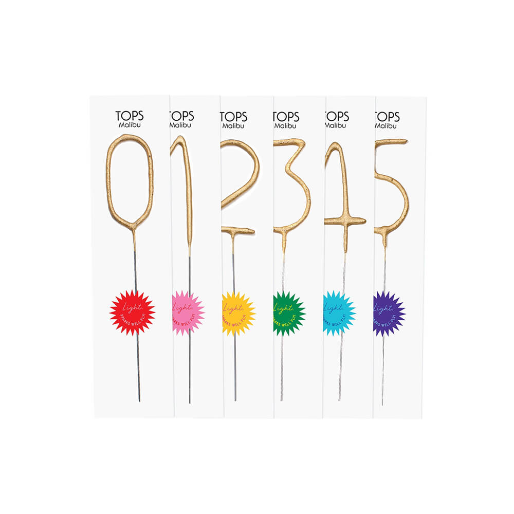 Large 8" Golden Sparkler Number Wand (0 - 9) - bubblegum market