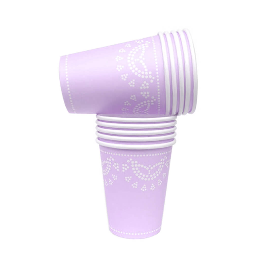 Lavender Lovely Lace Party Cups - bubblegum market