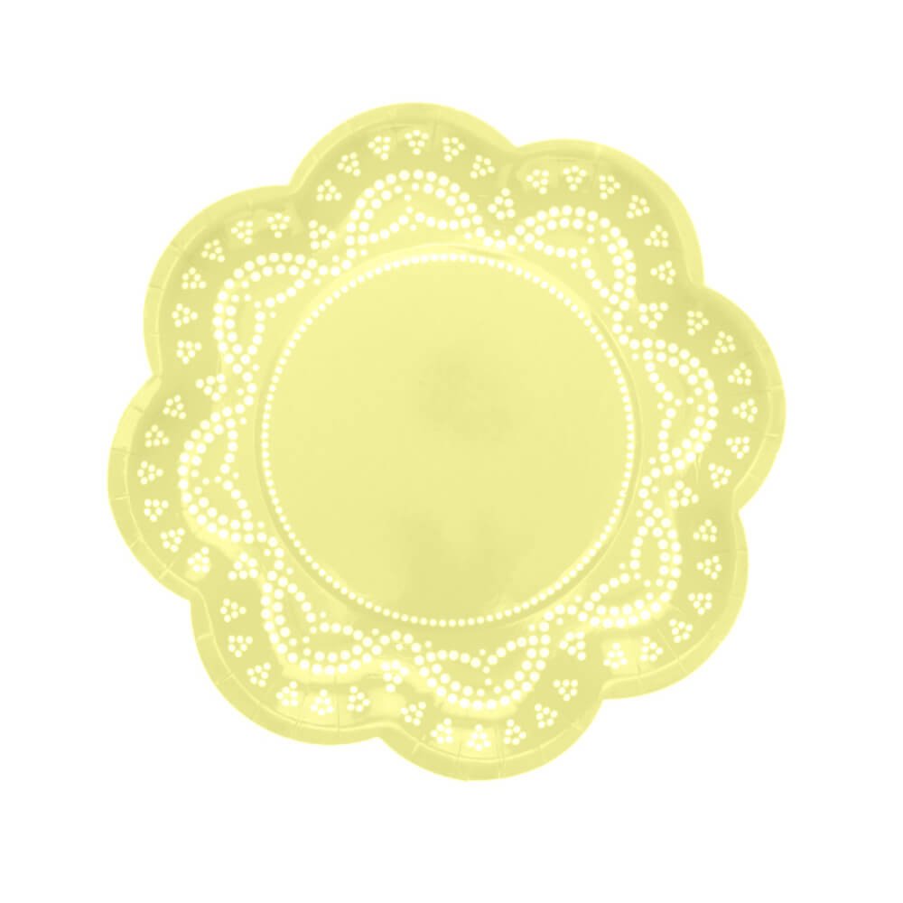 Lemon Lovely Lace Paper Plates 7.75" - bubblegum market