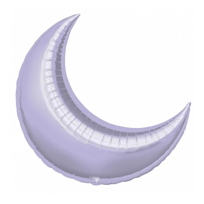 Lilac Crescent Moon Foil Balloon 35" - bubblegum market