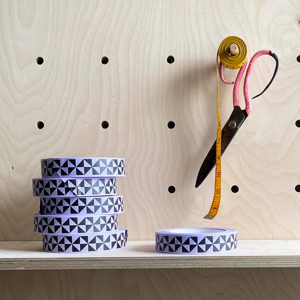 Lilac Geometric Pinwheel Patterned Tape - bubblegum market