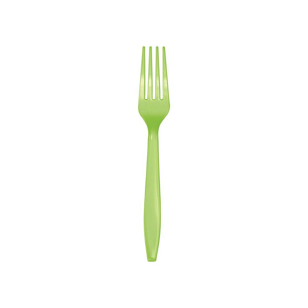 Lime Green Plastic Forks 24ct - bubblegum market