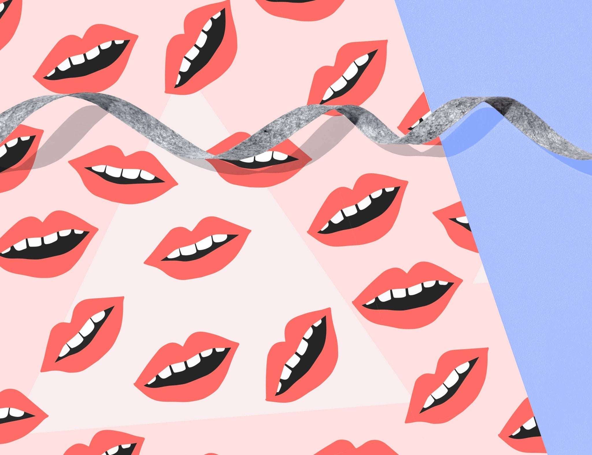 Lippy Wrapping Paper Sheets (Roll of 3) - bubblegum market