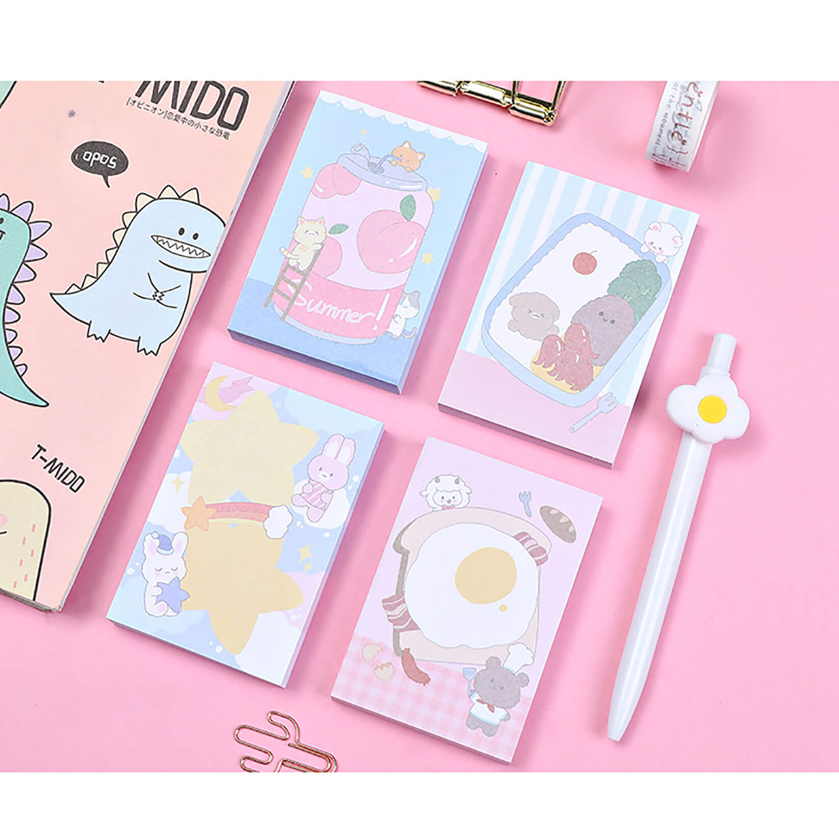 Little Bear Kawaii Sticky Memo Pad - bubblegum market