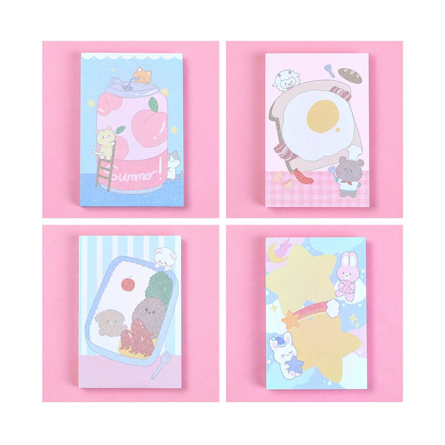 Little Bear Kawaii Sticky Memo Pad - bubblegum market