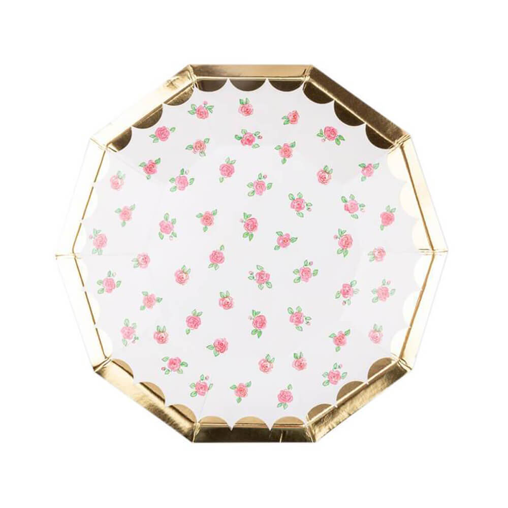 Lola Dutch Tea Rose Paper Plates 7.5" - bubblegum market