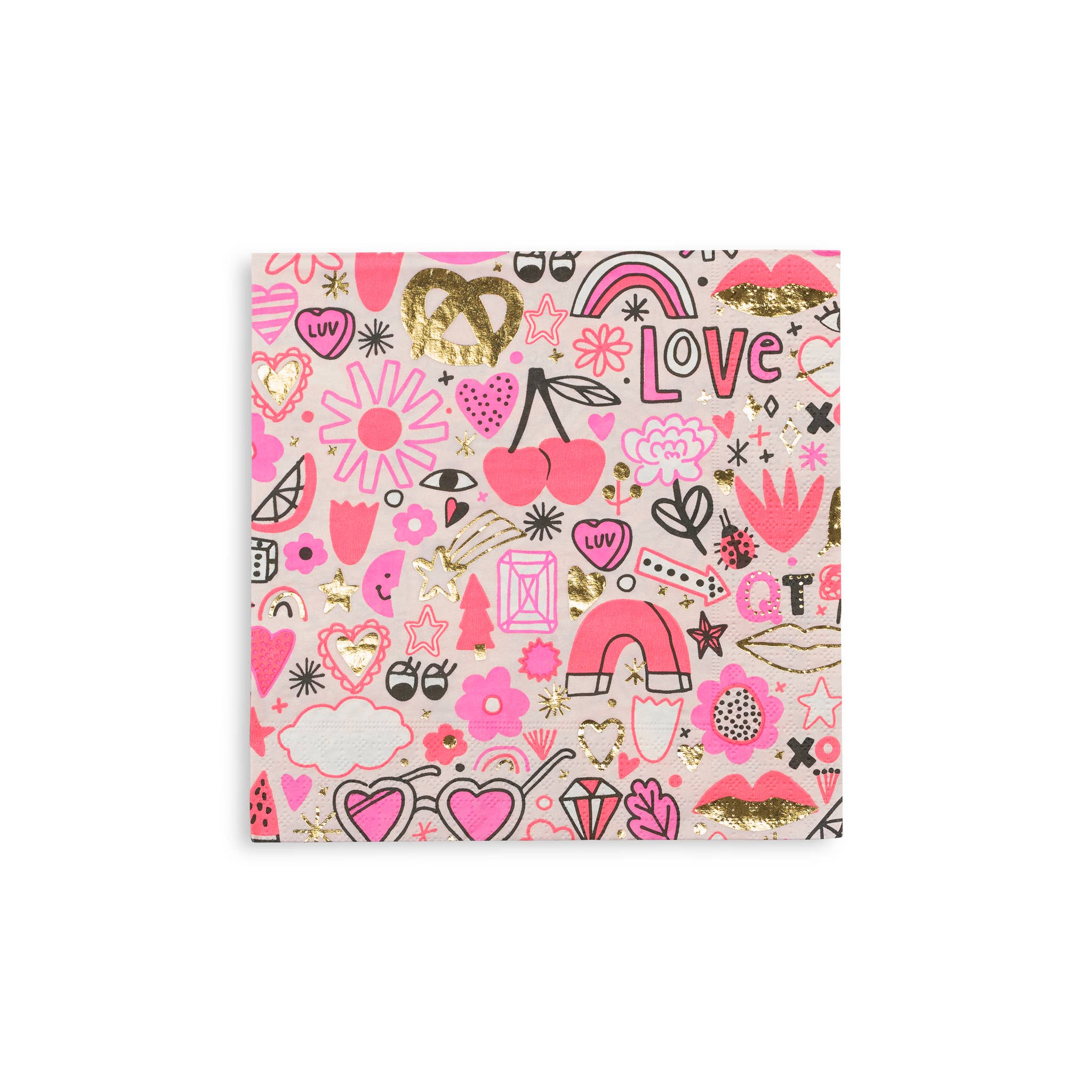 Love Notes Large Party Napkins - bubblegum market