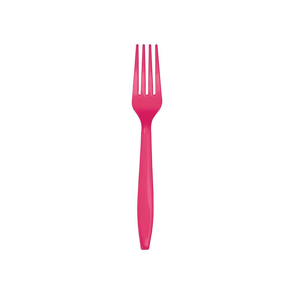 Magenta Plastic Forks 24ct - bubblegum market