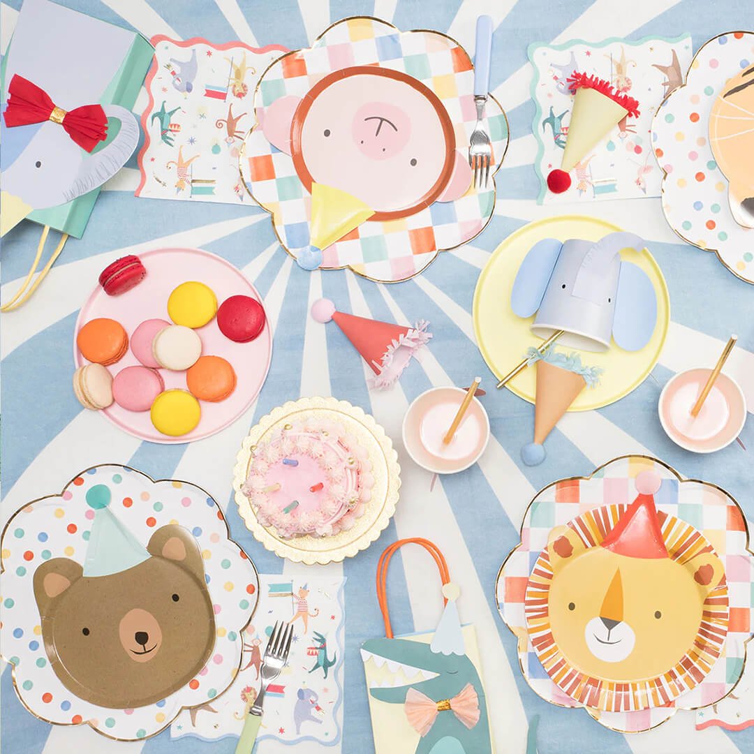 Meri Meri Party Animal Parade Die Cut Plates 9.25" - bubblegum market
