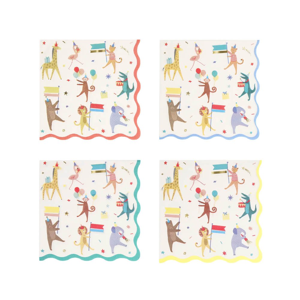 Meri Meri Party Animal Parade Large Napkins - bubblegum market