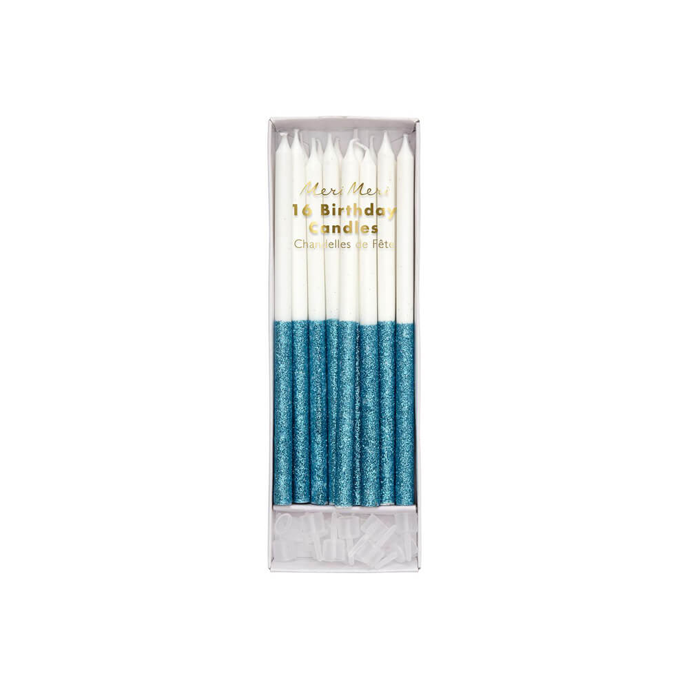 Meri Meri Party Blue Glitter Dipped Candles - bubblegum market
