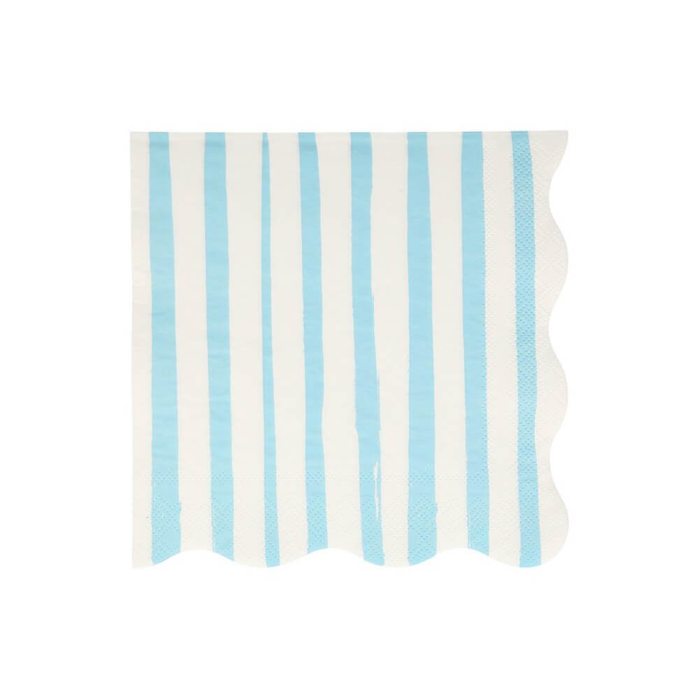 Meri Meri Party Blue Stripe Large Napkins - bubblegum market