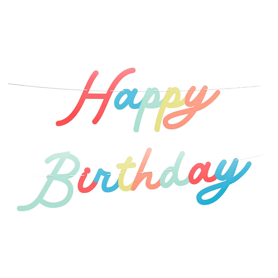 Meri Meri Party Bright Happy Birthday Garland Set - bubblegum market