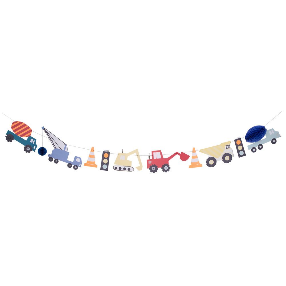 Meri Meri Party Construction Truck Garland - bubblegum market
