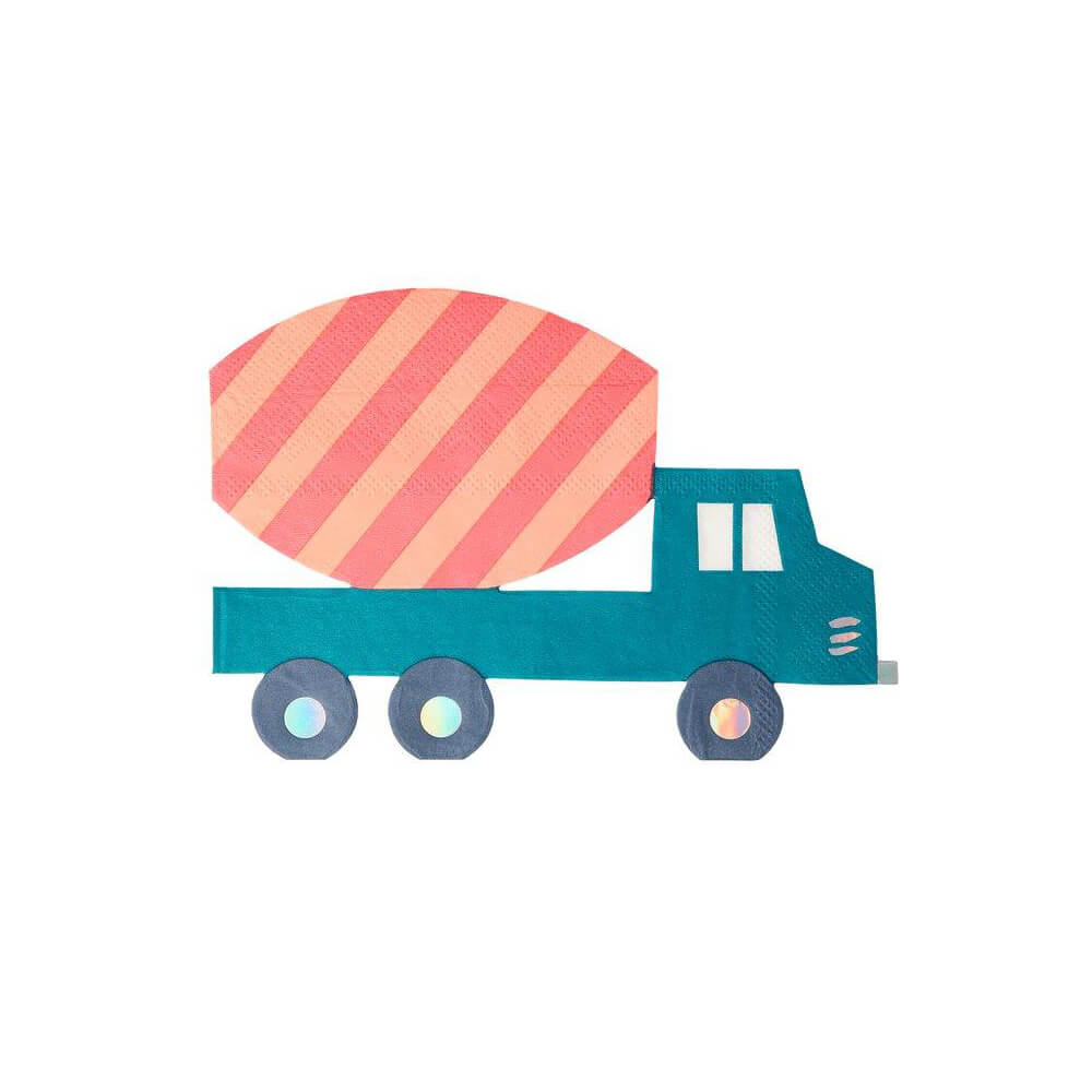 Meri Meri Party Construction Truck Napkins - bubblegum market