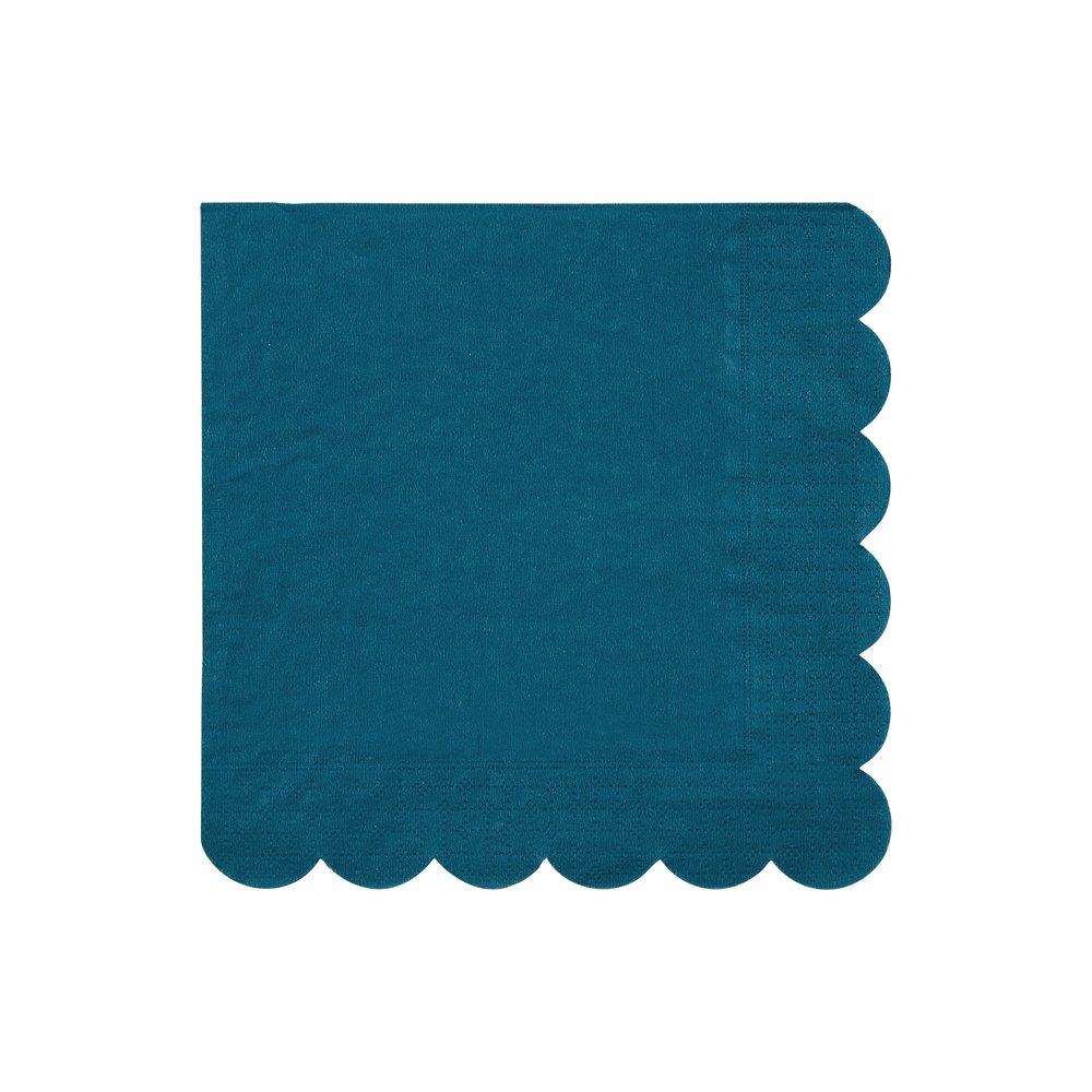 Meri Meri Party Dark Teal Scalloped Edge Large Napkins - bubblegum market