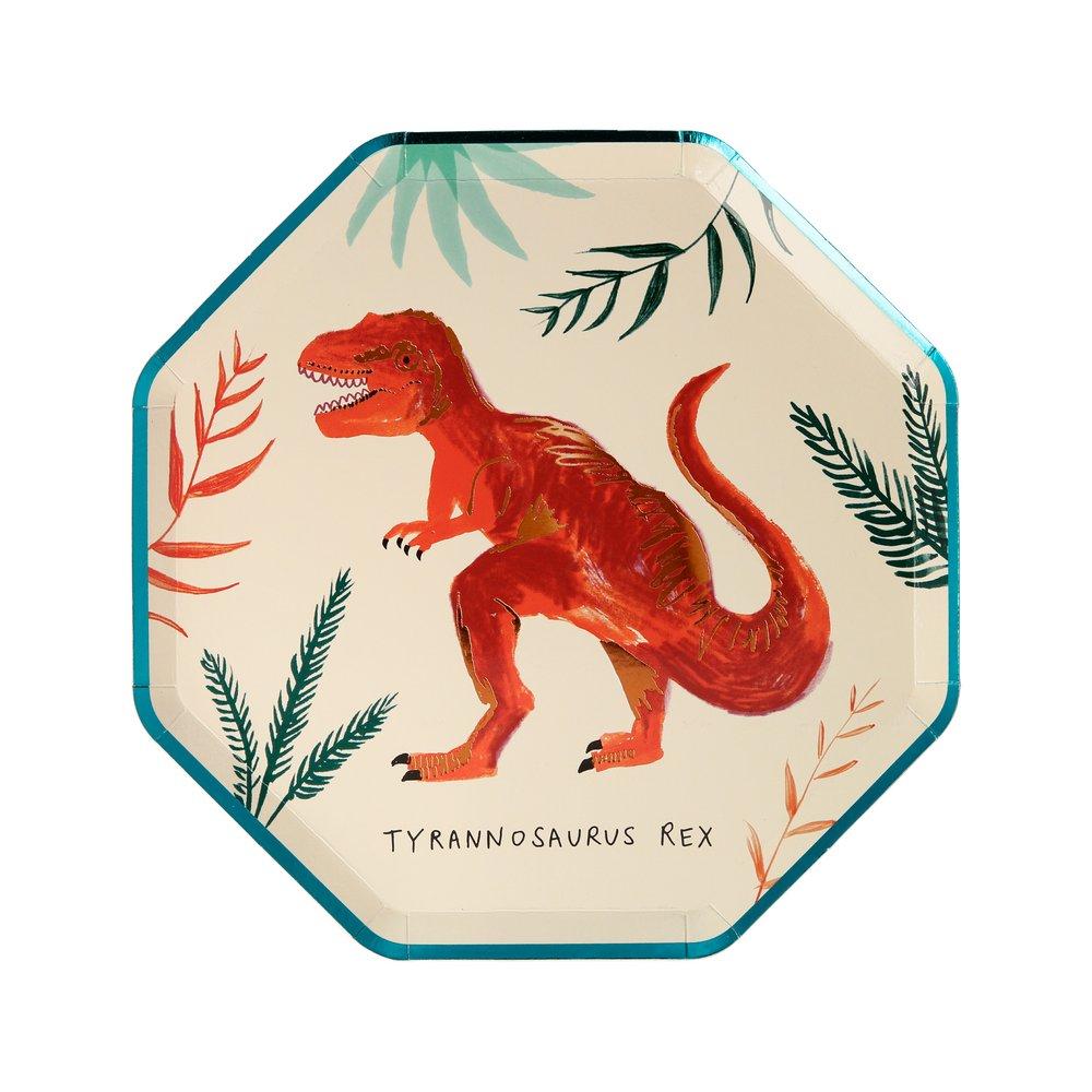 Meri Meri Party Dinosaur Kingdom Side Plates 8.25" - bubblegum market