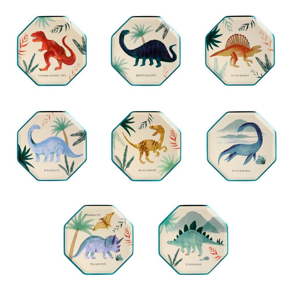 Meri Meri Party Dinosaur Kingdom Side Plates 8.25" - bubblegum market