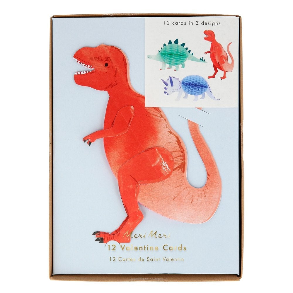 Meri Meri Party Dinosaur Valentine Card Kit (12ct) - bubblegum market