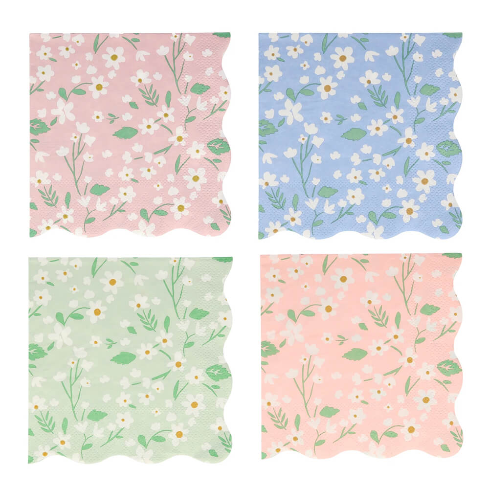 Meri Meri Party Ditsy Floral Large Napkins - bubblegum market